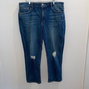 Joe's Jeans The Scout Mid Rise Slim Boyfriend Toska Destructed Blue Jeans 34 NEW